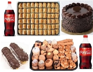 Efsane Lezzetler Seti Çikolatalı Pasta Baklava Ekler ve Kuru Pasta